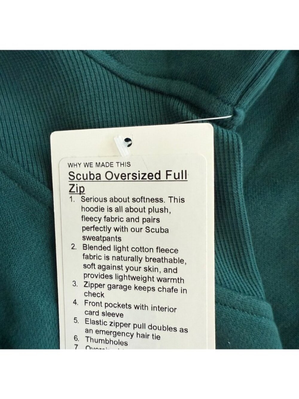 NWT ๐ Lululemon Scuba Oversized Storm Teal Full Zip Hoodie XS / S - Picture 5 of 6